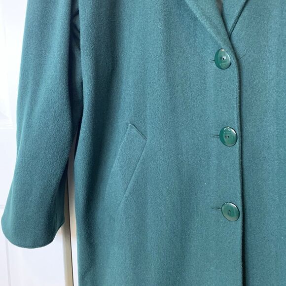 Collectibles Made in USA Overcoat Womens 14 Wool Blend Green  VTG 80s - Picture 9 of 11